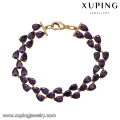 72003 Xuping 18k gold luxury chain bracelet designs for woman, colorful zircon jewellery cheap wholesale bracelet